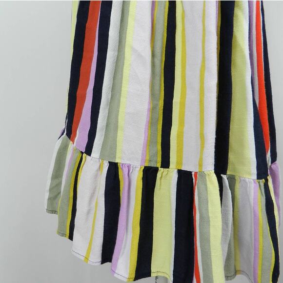 LOFT Peplum Tank Top Size L Striped Racerback Ruffle Hem Boho Beach Retro Summer - Picture 6 of 10